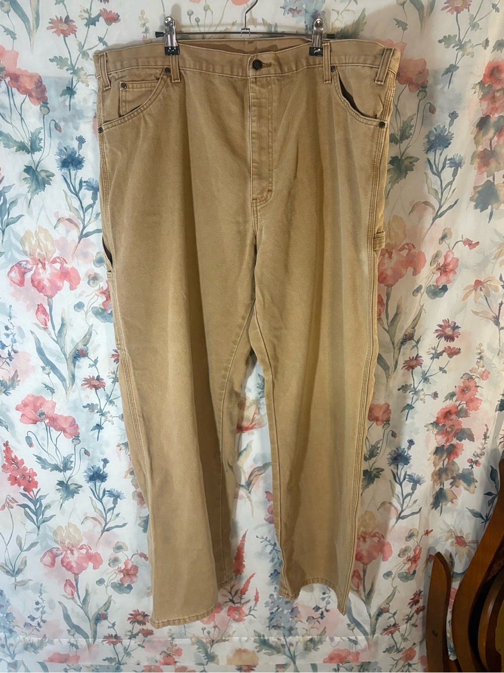 Vintage Men's Khaki Workstyle Pants - Durable Casual Trousers